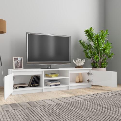 Tv-bord 140x40x35,5 cm konstrueret træ hvid