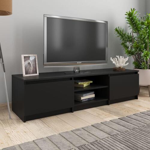 Tv-bord 140x40x35,5 cm konstrueret træ sort