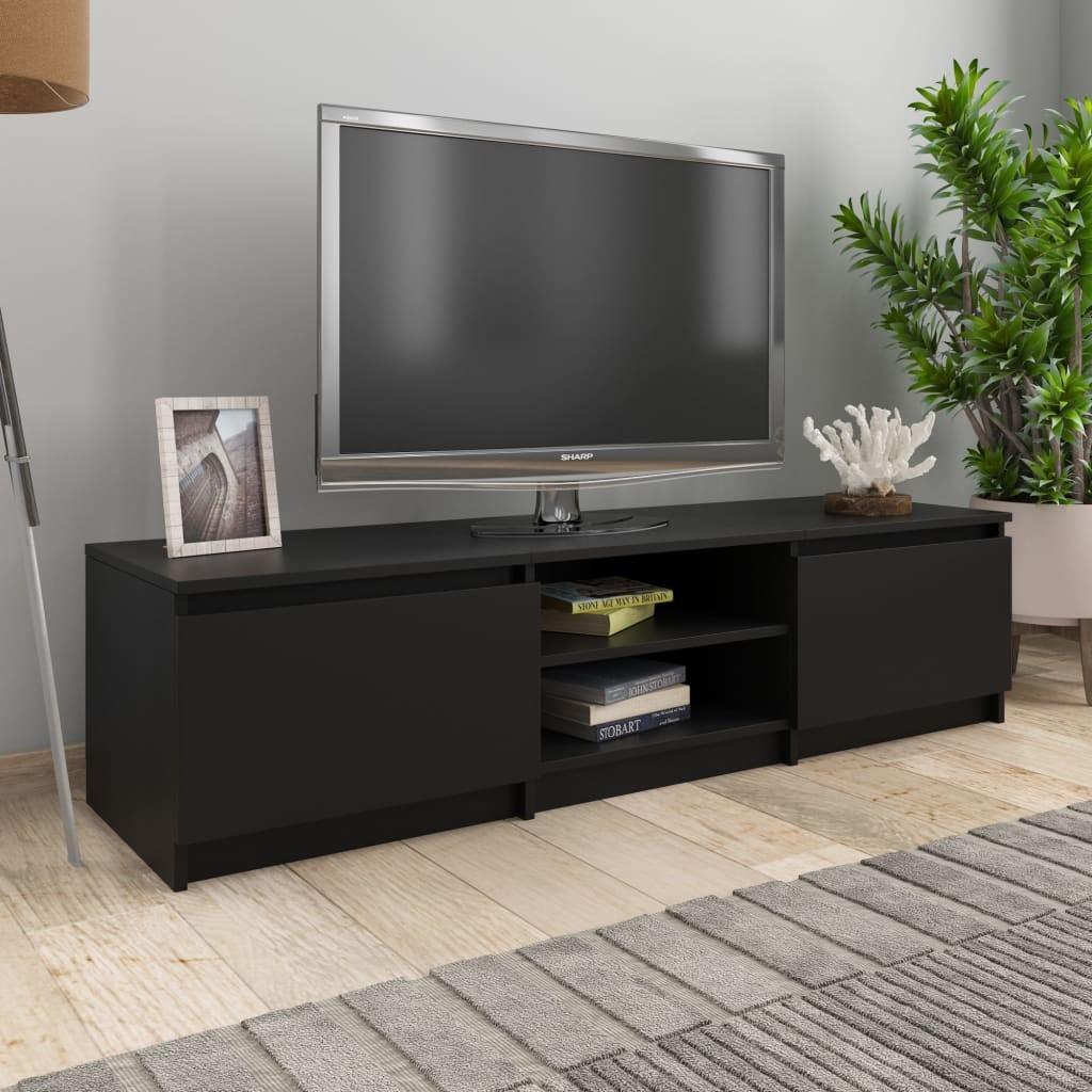 Tv-bord 140x40x35,5 cm konstrueret træ sort