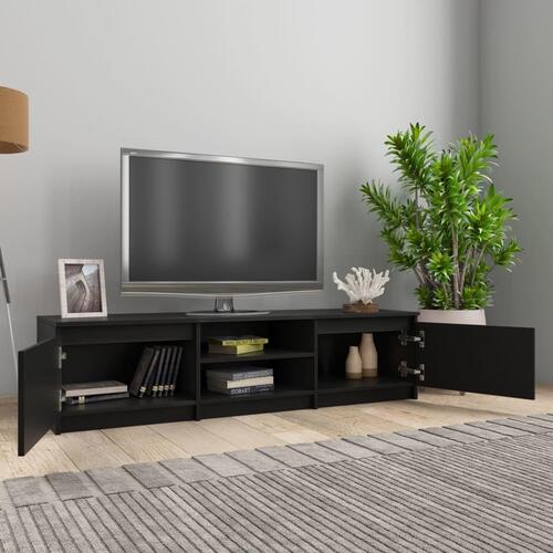 Tv-bord 140x40x35,5 cm konstrueret træ sort