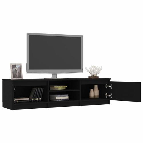 Tv-bord 140x40x35,5 cm konstrueret træ sort