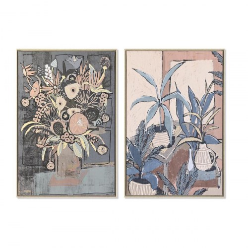 Lærred - Skandinavisk plante-motiv, 84 × 4,5 × 124 cm