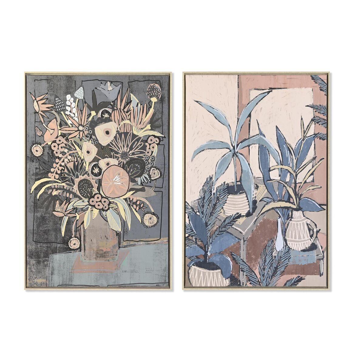 Lærred - Skandinavisk plante-motiv, 84 × 4,5 × 124 cm