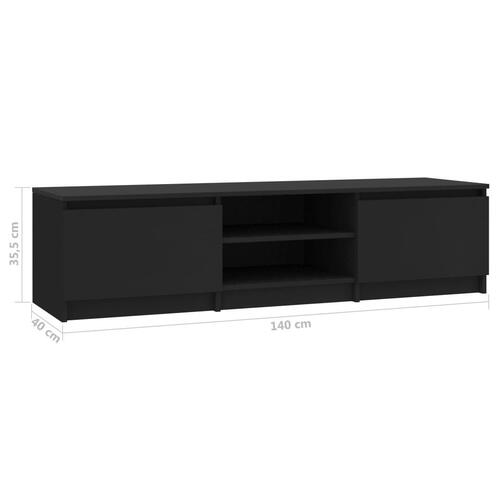 Tv-bord 140x40x35,5 cm konstrueret træ sort