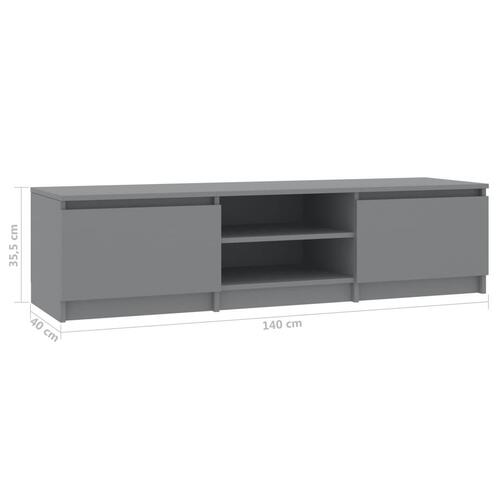 Tv-bord 140x40x35,5 cm konstrueret træ grå