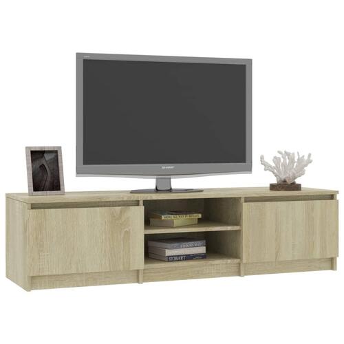 Tv-bord 140x40x35,5 cm konstrueret træ sonoma-eg