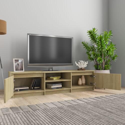 Tv-bord 140x40x35,5 cm konstrueret træ sonoma-eg