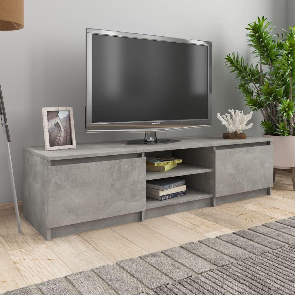 Tv-bord 140x40x35,5 cm konstrueret træ betongrå