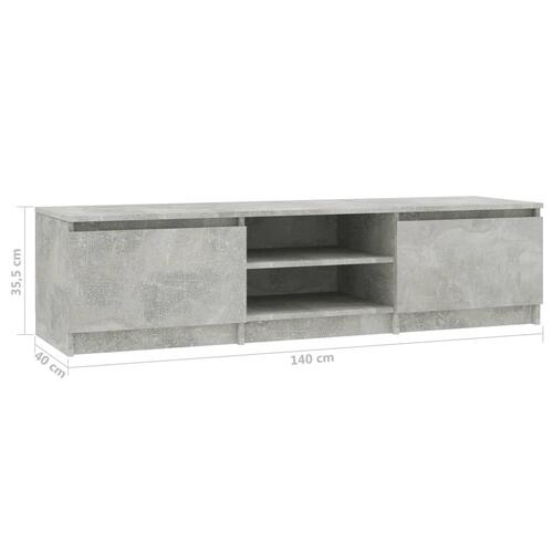 Tv-bord 140x40x35,5 cm konstrueret træ betongrå