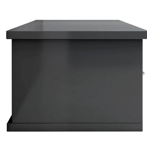 Vægskab med skuffer 88 x 26 x 18,5 cm spånplade grå højglans