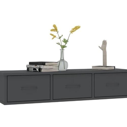 Vægskab med skuffer 88 x 26 x 18,5 cm spånplade grå