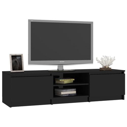 Tv-bord 140x40x35,5 cm konstrueret træ sort højglans