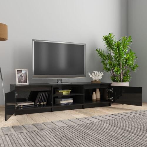 Tv-bord 140x40x35,5 cm konstrueret træ sort højglans