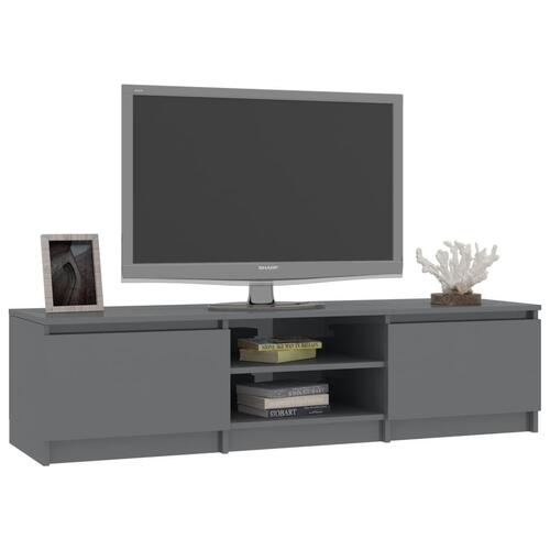 Tv-bord 140x40x35,5 cm konstrueret træ grå højglans