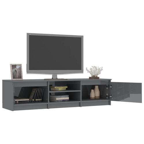 Tv-bord 140x40x35,5 cm konstrueret træ grå højglans