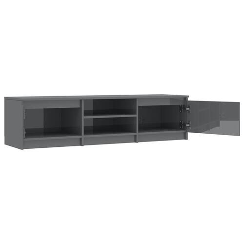 Tv-bord 140x40x35,5 cm konstrueret træ grå højglans