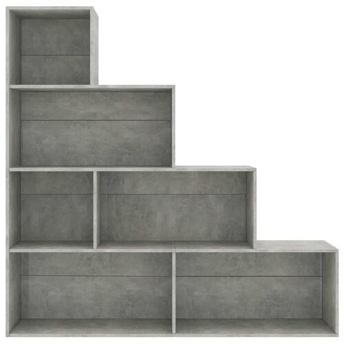 Bogreol/rumdeler 155x24x160 cm konstrueret træ betongrå