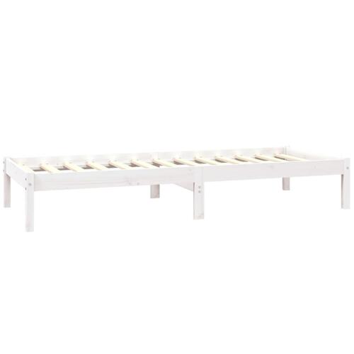Sengeramme 75x190 cm Small Single massivt fyrretræ hvid