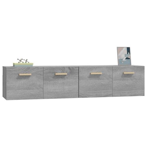 Vægskabe 2 stk. 80x35x36,5 cm konstrueret træ grå sonoma-eg