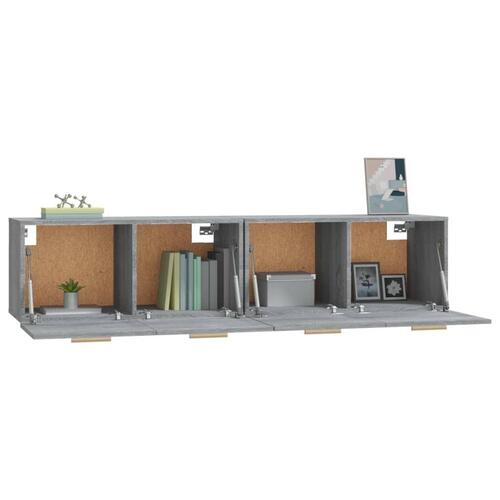 Vægskabe 2 stk. 80x35x36,5 cm konstrueret træ grå sonoma-eg