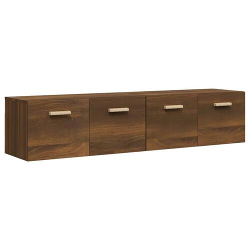 Vægskabe 2 stk. 80x35x36,5 cm konstrueret træ brun egetræ