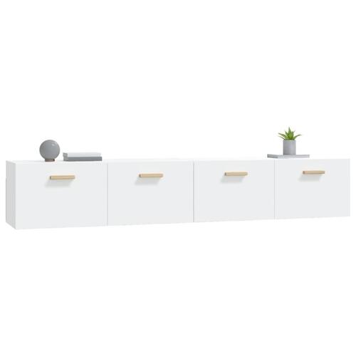 Vægskabe 2 stk. 100x36,5x35 cm konstrueret træ hvid