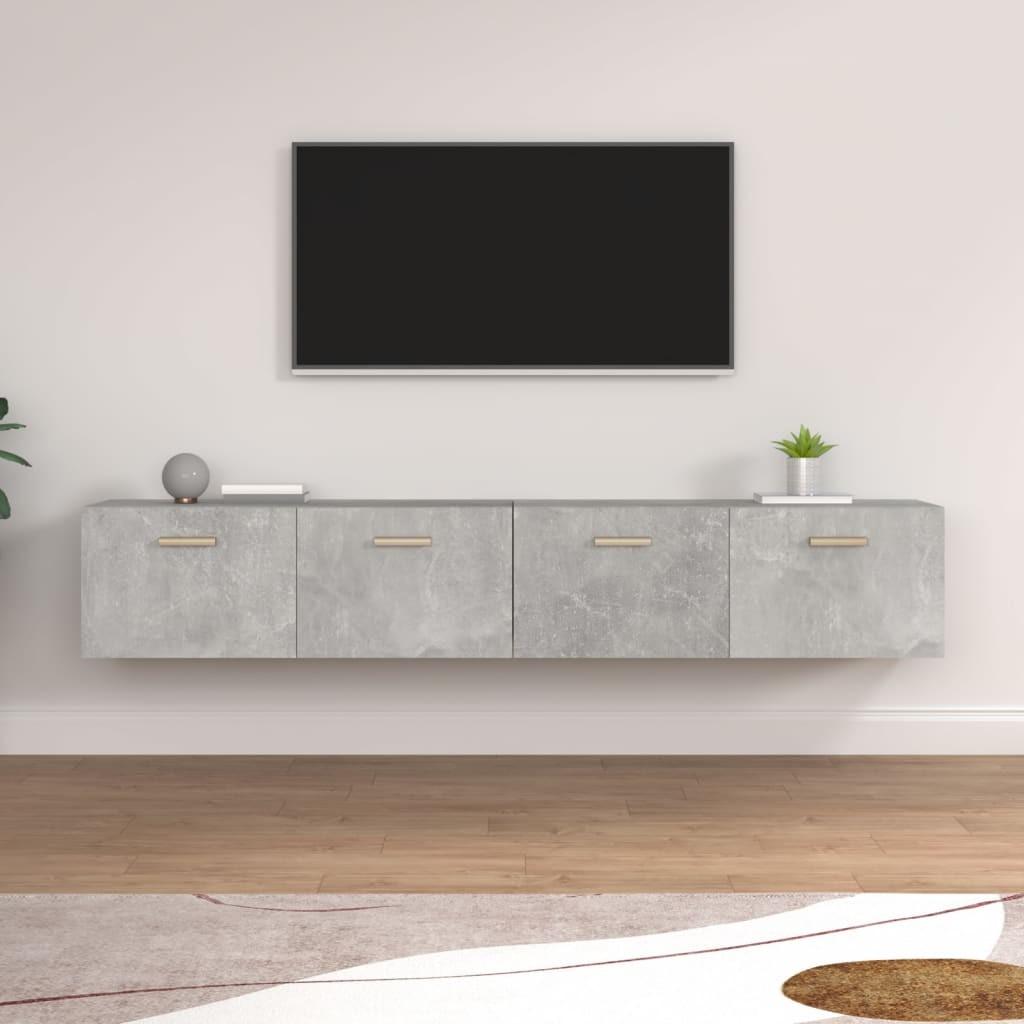 Vægskabe 2 stk. 100x36,5x35 cm konstrueret træ betongrå