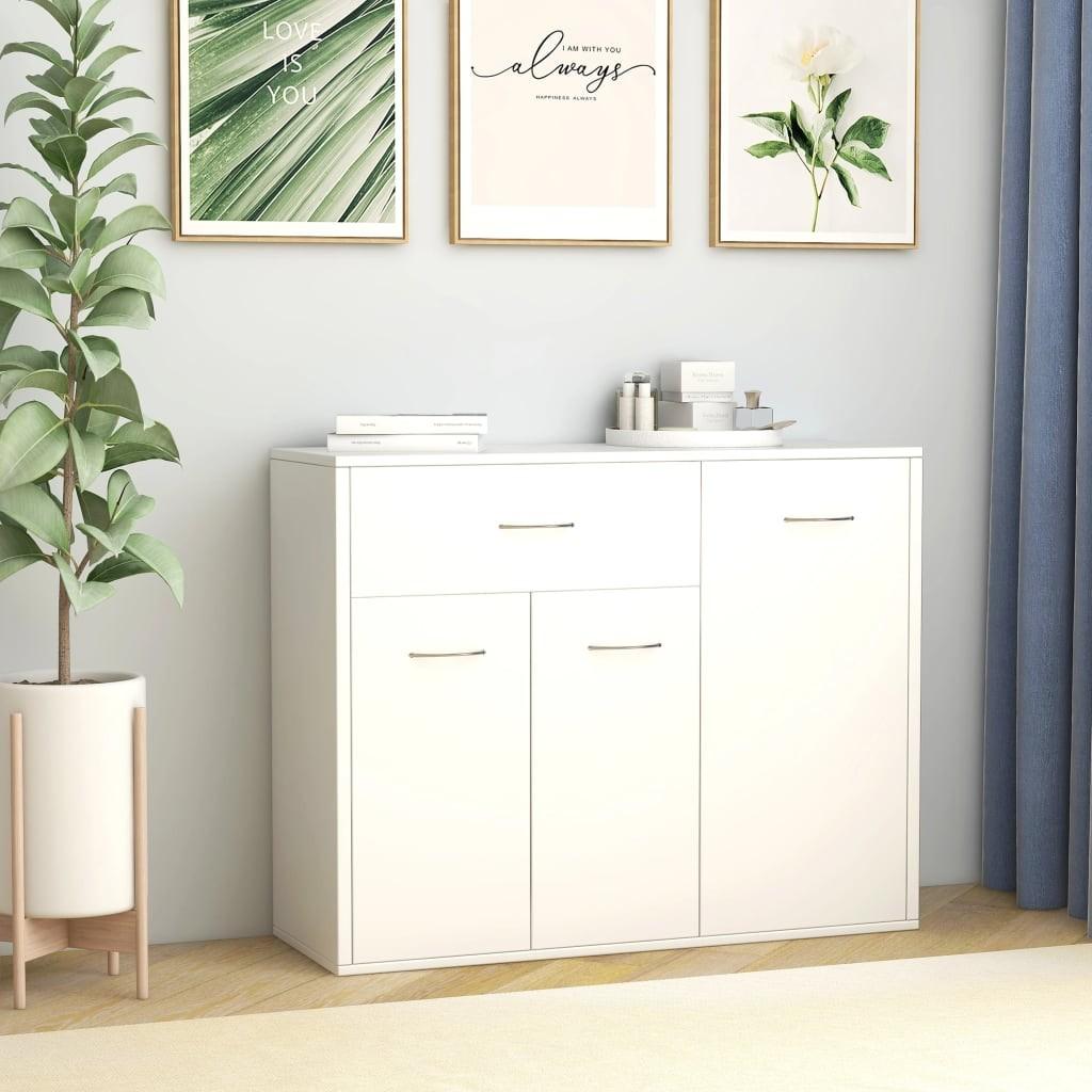 Skænk 88x30x70 cm konstrueret træ hvid