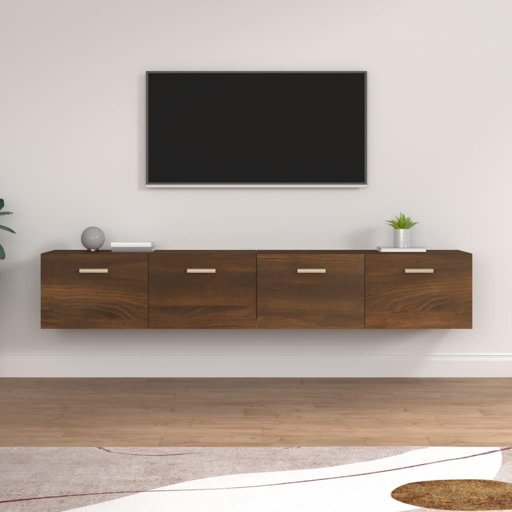 Vægskabe 2 stk. 100x36,5x35 cm konstrueret træ brun egetræ