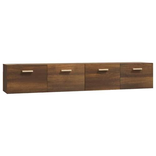 Vægskabe 2 stk. 100x36,5x35 cm konstrueret træ brun egetræ