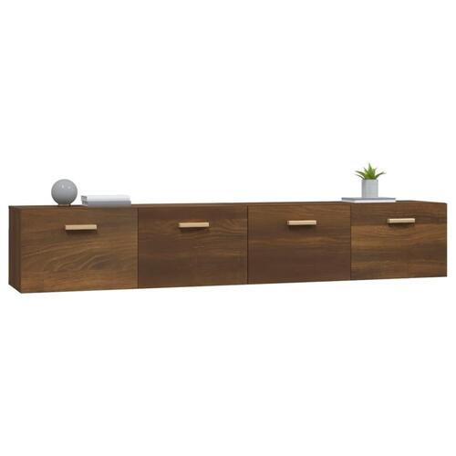 Vægskabe 2 stk. 100x36,5x35 cm konstrueret træ brun egetræ