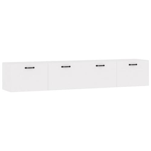 Vægskabe 2 stk. 100x36,5x35 cm konstrueret træ hvid