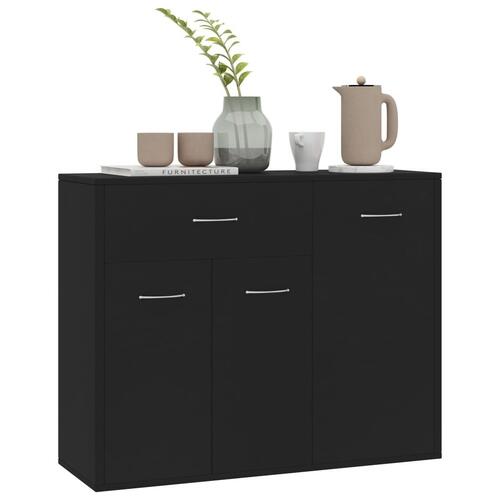 Skænk 88x30x70 cm konstrueret træ sort