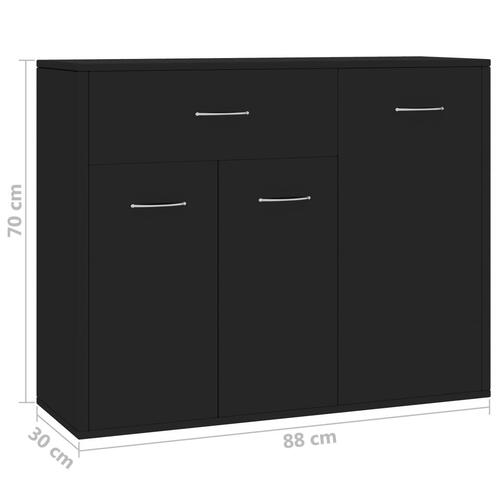 Skænk 88x30x70 cm konstrueret træ sort