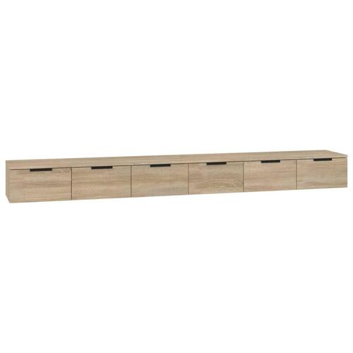 Vægskabe 2 stk. 102x30x20 cm konstrueret træ sonoma-eg