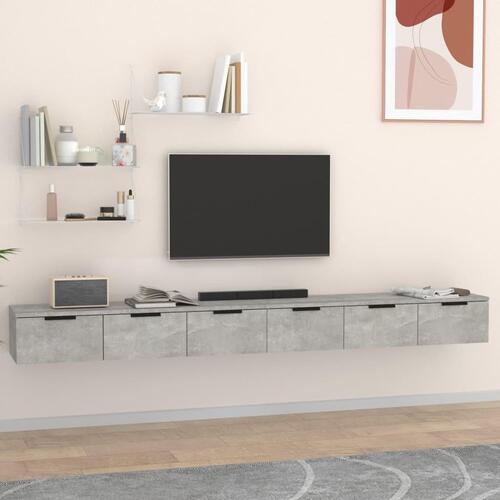 Vægskabe 2 stk. 102x30x20 cm konstrueret træ betongrå