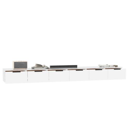 Vægskabe 2 stk. 102x30x20 cm konstrueret træ hvid højglans