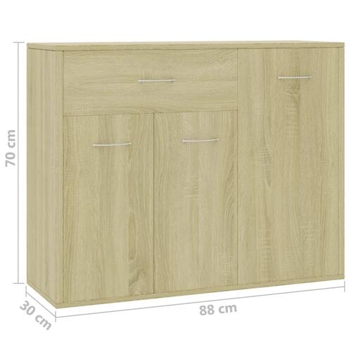 Skænk 88x30x70 cm konstrueret træ sonoma-eg