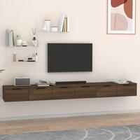 Vægskabe 2 stk. 102x30x20 cm konstrueret træ brun egetræsfarve