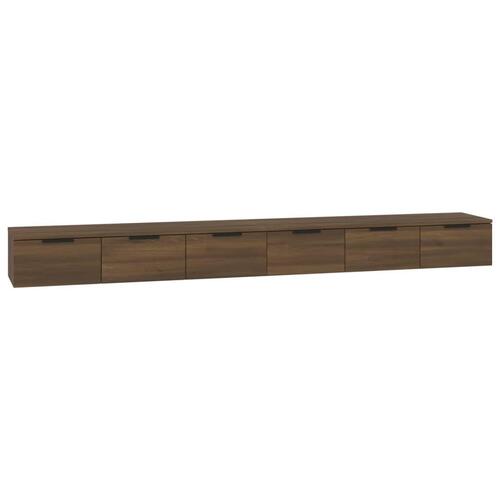 Vægskabe 2 stk. 102x30x20 cm konstrueret træ brun egetræsfarve
