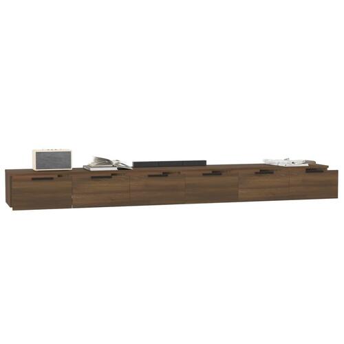 Vægskabe 2 stk. 102x30x20 cm konstrueret træ brun egetræsfarve