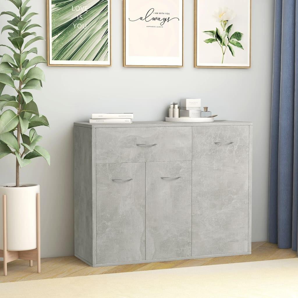 Skænk 88x30x70 cm konstrueret træ betongrå