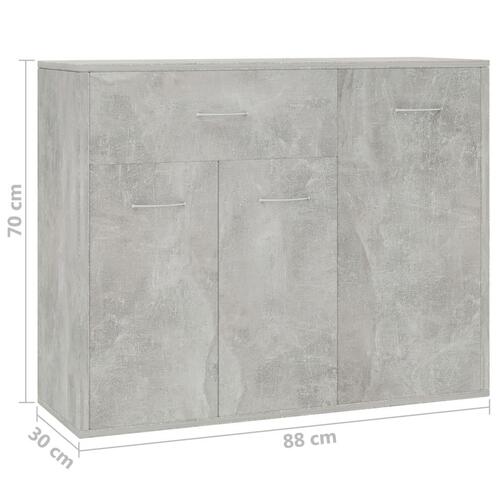 Skænk 88x30x70 cm konstrueret træ betongrå