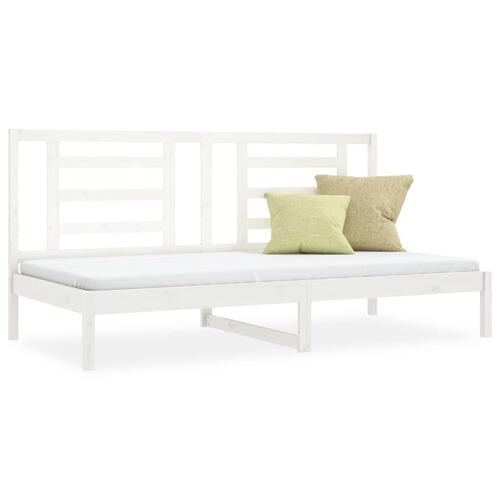 Daybed 80x200 cm massivt fyrretræ hvid