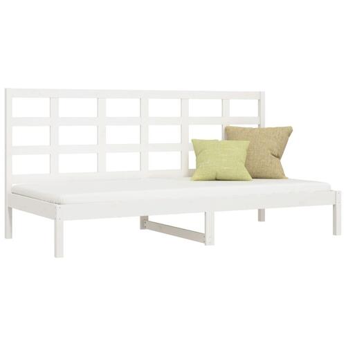 Daybed 80x200 cm massivt fyrretræ hvid