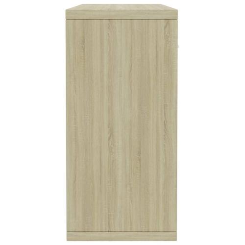 Skænk 88x30x65 cm konstrueret træ hvid og sonoma-eg