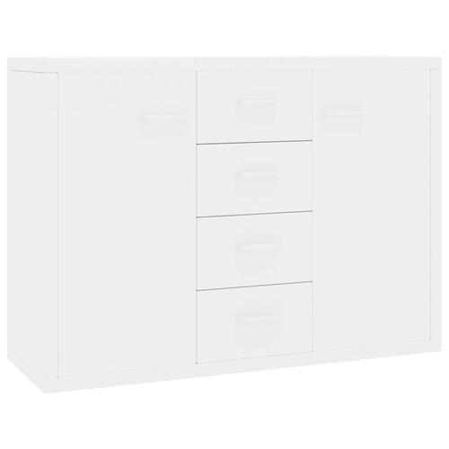 Skænk 88x30x65 cm konstrueret træ hvid højglans