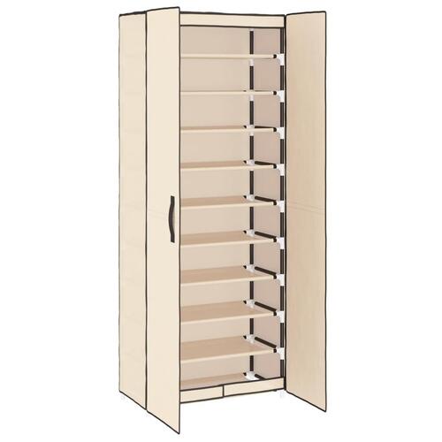 Skoskab 60x30x166 stof cremefarvet