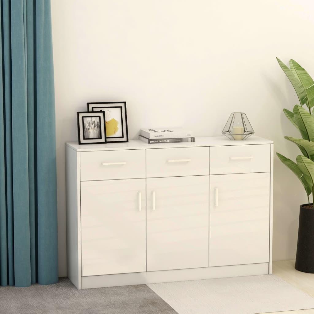 Skænk 110x30x75 konstrueret træ hvid