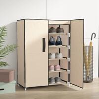 Skoskab 60x28x90 stof cremefarvet